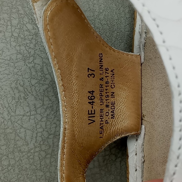 Algeria by PG Lite "Vienna" Wht. Embossed Leather 2 Strap Velcro Closure Size 37 - Picture 6 of 11